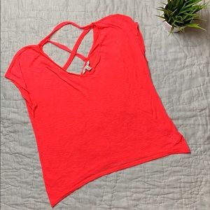 American Eagle Hot Pink crossback tshit
